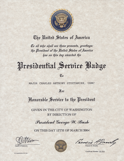 Presidential Service Certificate