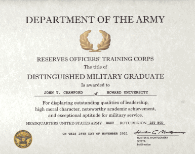 Distinguished Military Graduate Certificate